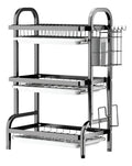 Escurridor de platos 3 niveles negro para mesada