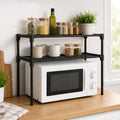Estante organizador metálico de 2 niveles para microondas en cocina