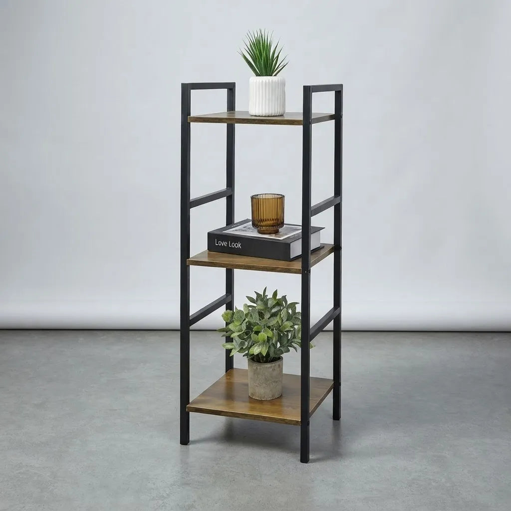 Estantería organizadora de 3 niveles en madera y metal